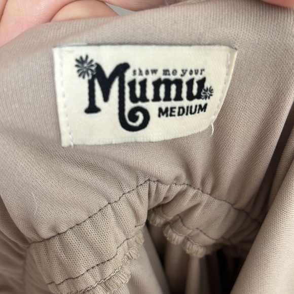 Show Me Your MuMu Caitlin Ruffle Maxi Dune Chiffon Dress Sz M SNAGS - Picture 5 of 10